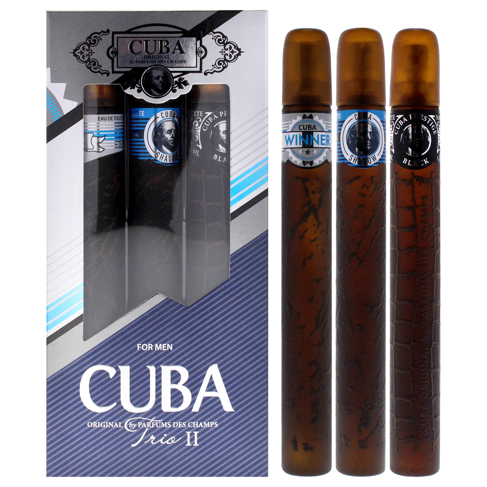Cuba Trio 2 by Cuba for Men 3 Pc Gift Set